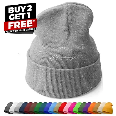 Solid Plain Beanie Hat Cap Knit Ski Skully Cuff Winter Warm Men Women Slouchy CF • $5.95