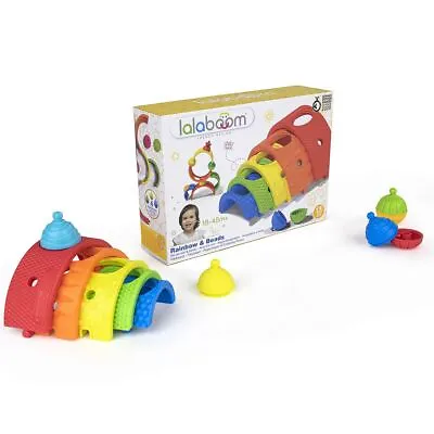 Lalaboom 13 Pieces Rainbow & Beads 5 Arches 4 Beads Stacking Toy 18-36 Months • £20.99