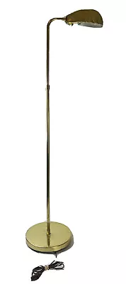 VTG 70s MCM Regency Leviton Clam Shell Brass Pharmacy Floor Lamp Light USA • $198.87