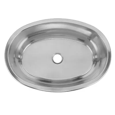 NEw 393x273mm Marine Boat Oval Sink With 40mm Drain Hole Stainless Steel Brushed • $81.48