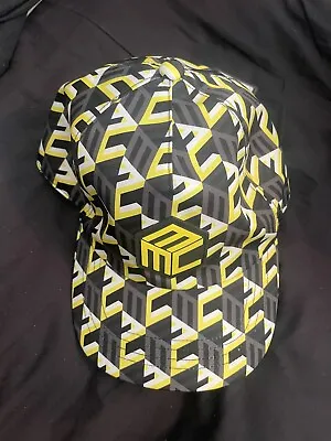 $310 Mens MCM Cubic Logo Allover Print Baseball Cap Hat Black/Gold • $159