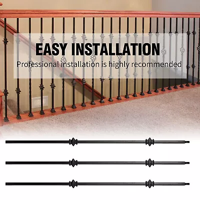 10Pcs 1/2  Double Twist Basket Knuckle Square Iron Stair Balusters Spndles Black • $73.40