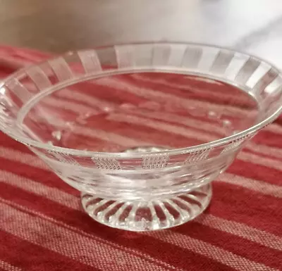 Antique Edwardian? Cut Glass Bowl Dainty Size Geometric Pattern Nice Gift • £8