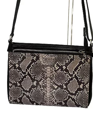 Brighton Black Python Pretty Tough Studded City Organizer Wallet Crossbody • £337.32