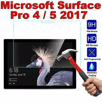 Tempered Glass LCD Screen Protector Film For Microsoft Surface Pro 4 Pro 5 2017 • $39.75