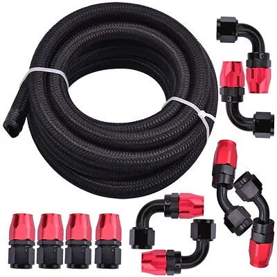 AN10 5/8  Fitting Braided Stainless Steel Oil Fuel Hose Line Fitting Kit 20FT • $66.39