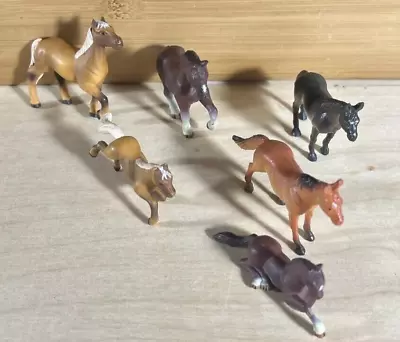 Horse Lot Of 6 Mini Horse Figures Plastic Toy With 3 1990’s Kid Kore • $12.99