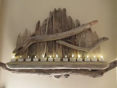Natural Long Charming Unique Driftwood Shelf Solid Rustic Shabby Chic Nautical • £59.99