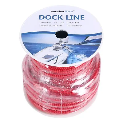 3/4 Inch 50 FT Double Braid Nylon Mooring Marine Rope Boat Dock Line Anchor Line • $41.99