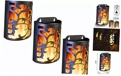  Decorative Lanterns With Timer Candle Light Flameless Candles 3pcs Wall Black • $36.19
