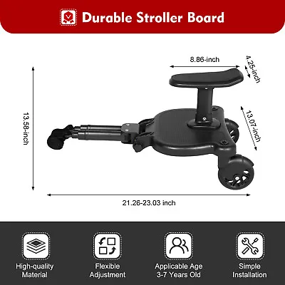 Universal 2In1 Stroller Ride Board W/ Detachable Seat Stroller Glider Board！ • $32.31
