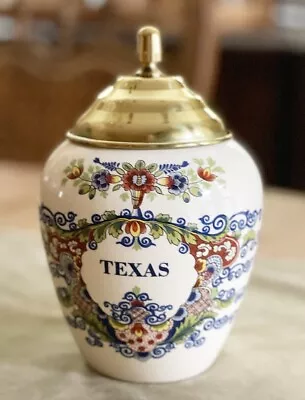 Delft Tobacco Jar (Polychrome): Texas 8” • $150