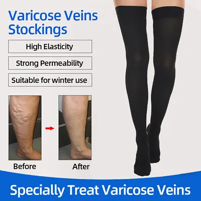 Compression Socks 20-30 MmHg Thigh High Support Stockings Medical Varicose Veins • $14.98