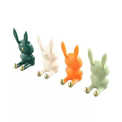 4pcs Cute Rabbit Self-Adhesive Hook Towel Hanger Keychain Hooks Wall Hooks To... • $17.23