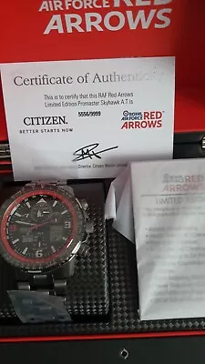 Citizen Red Arrows Skyhawk Atomic Time 46mm Black Ion Plated Stainless Steel... • £500
