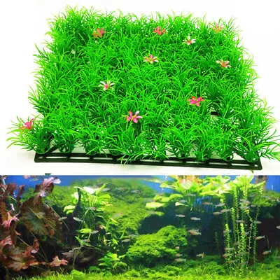 Artificial Fish Tank Landscap Plant Water Aquatic Aquarium Fake Grass Decor Lawn • £3.59