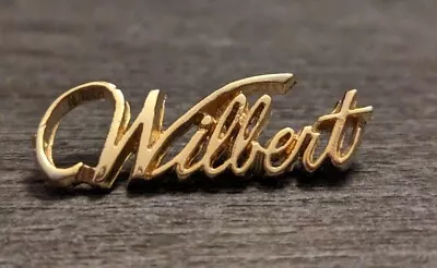  Wilburt  In Cursive Script/Text Vintage Gold-Toned Name Tag Or Lapel Pin • $19.95