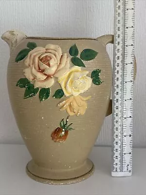 Vintage Kensington Ware 1930/40/50’s  Jug Vase  With Relief Rosés PRETTY RETRO • £10