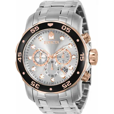 Invicta 80037 Men's Pro Diver Scuba Round Stainless Steel Chronograph Date Watch • $79.99