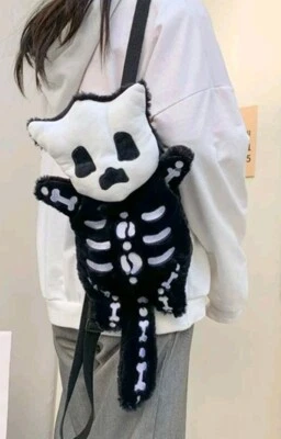 £19.99 • Buy Skeleton Soft Plush Animal Backpack Bag Gothic Emo Lolita Punk  🇬🇧. Halloween 