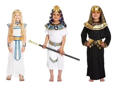 Boys Egyptian Pharoah Kids King Fancy Dress Child Book Week Party Outfit Costume • £11.99