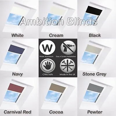 Blackout Roller Roof Blinds For All Fakro Windows  White Frames  Made In Uk • £57