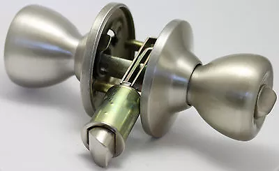 $9.99 • Buy RV Camper Trailer Mobile - Privacy Lockset For Bathroom Bedroom Satin Nickel SNS