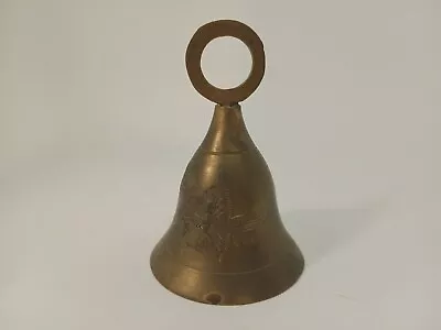 Vintage Etched Solid Brass Bell With Handle • $10