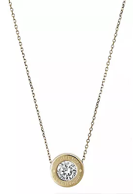 New Michael Kors Brilliance Gold-tone Cz Crystal Logo Necklace Msrp $95.00   • $54.95
