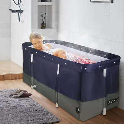Foldable Bathtub Portable Adult Large Shower Soaking Folding Water Spa Bath Tub • $60.04