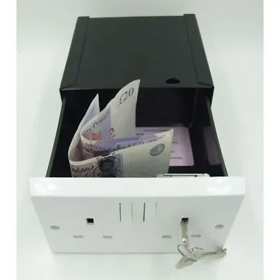 £12.99 • Buy Imitation Double Plug Wall Safe Socket Stash Can Security Secret Hidden Box +key