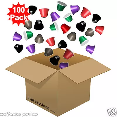 $49 • Buy 100 Nespresso Compatible Coffee Capsules - MIXED PACK (10 Blends Available)