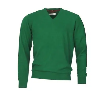 Laksen Mens Yates V Neck Jumper Field Green XL Was £89.00 • £39.99