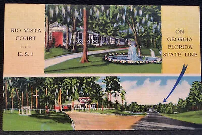 Rio Vista Court Motel US1 Georgia Florida Line Postcard • £1.88