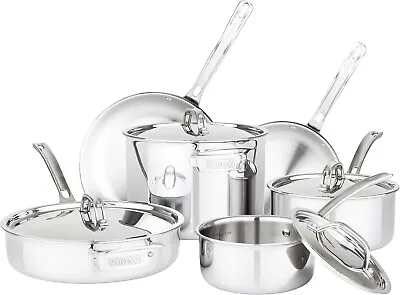 Viking Culinary 3-Ply Stainless Steel Cookware Set 10 Piece Retail $700 • $280.72