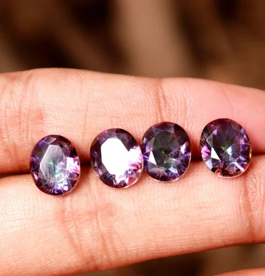 $62.07 • Buy AAA+ Natural Alexandrite Bi Color Certified Oval Shape 4 Pcs Loose Gemstone