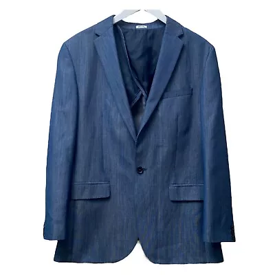 CALVIN KLEIN Mens Blazer Size Medium Blue Sport Coat Denim Look Rayon/Polyester • $42.95