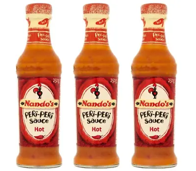 Nando's Nandos HOT Peri Peri Sauce Bottles 125g X 3 • £11.98