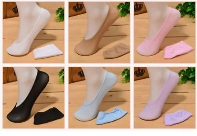 LADIES / GIRLS INVISIBLE SOCKS TRAINER SHOE LINERS Cotton Rich One Size 4-7 • £2.99