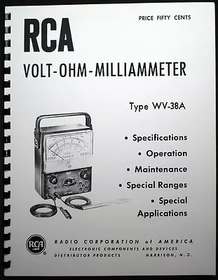 RCA VOLTOHMYST WV-38A VOM Multimeter Manual • $8.99