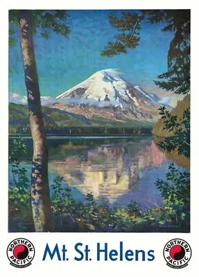 84138 Vintage 1920 Mt. St. Mount Saint Helens Travel Wall Print Poster CA • $28.66