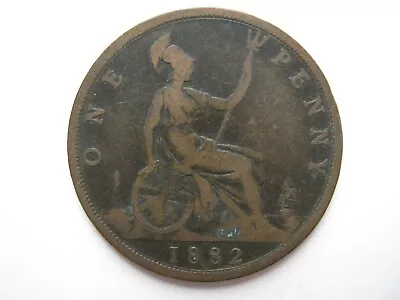 1882-H Victoria Bronze Penny F115 Fair • £3