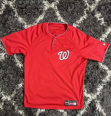 Washington Nationals Under Armour Jersey Men’s Large Red Baseball MLB • $20.72