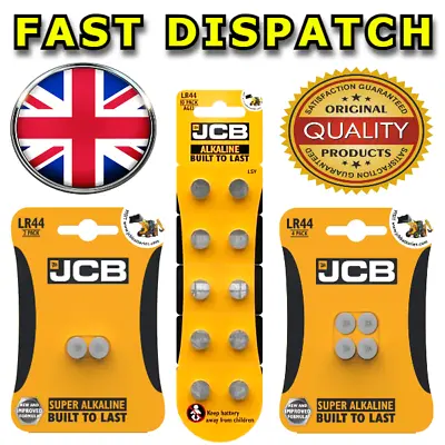 LR44 JCB Batteries Alkaline Coin Cell Button AG13 L1154 Sr44 Rw82 1.5v Battery • £2.99