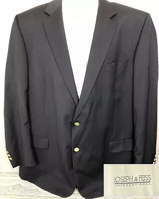 Joseph & Feiss Mens Navy Wool Blazer Gold Button Sz 50 Long (t20) • $40