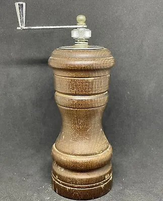 Collectible Vintage Mr Dudley By Grundy Solid Wood Pepper Salt Mill Grinder EUC • $7.99