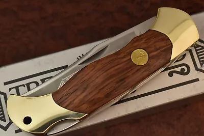 Vintage Boker Tree Brand Solingen Germany Wood Premium Lockback Knife 2002 15557 • $188