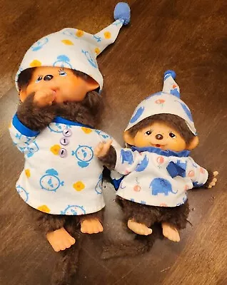 Monchhichi Sekiguchi 1974 Plush PJ Pajama Lot 8  6  Baby Monkey Set Japan Thumb • $89.99