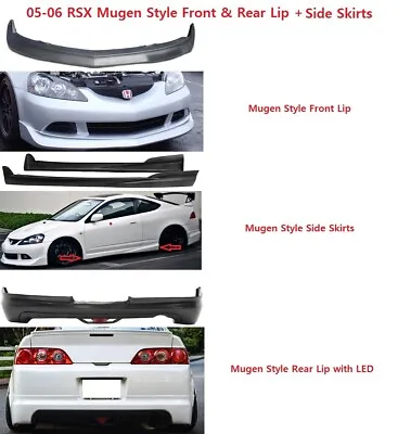 For 05-06 RSX Mugen Style Front + Rear Bumper Lip + LED Brake Light + Side Skirt • $664.99