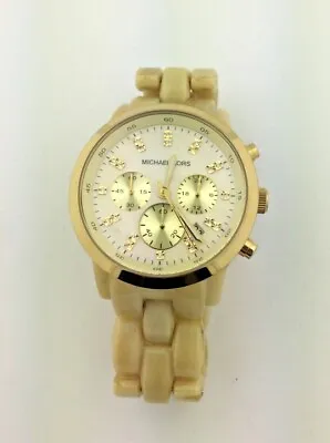 Michael Kors #MK5217 Ritz Horn Band W/Mother Of Pearl Face Chronograph Watch  • $59.99